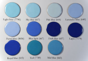 Figure 5: Blue opaque enamels on copper.